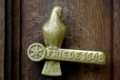 Peace dove, Door handle, town hall, Friedenstaube, Tuergriff, Rathaus, Osnabrueck, Lower Saxony, Niedersachsen, Deutschland, Germany