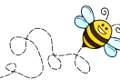 An illustration of a funny bee comic character