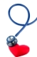 Stethoskop und ein Herz, Symbolfoto für Herz-Kreislauf-Risiko und Herzinfarkt