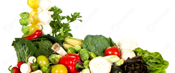 Fresh raw vegetables composition on white background