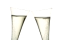 Champagner oder Sekt in einem Champagnerglas. Symbolfoto für Feiern, Jahreswechsel und gute Laune