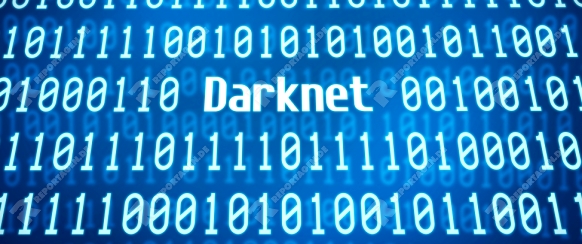 Binary code with the word Darknet in the center