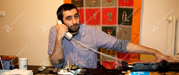 Aris Nalci, Chefredakteur der armenischen Zeitung, Nachfolger des 2007 ermordeten Hrant Dink, in seinem Büro
